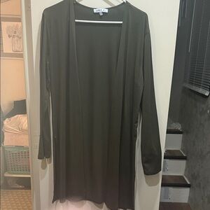 Love J Olive Green Long Sleeve Cardigan